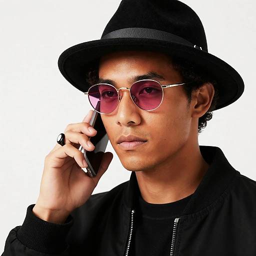 Stylish Man in Pink Sunglasses Portrait