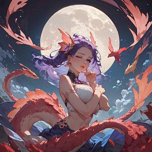 Epic Realism: Cute Salamander Under Moonlight