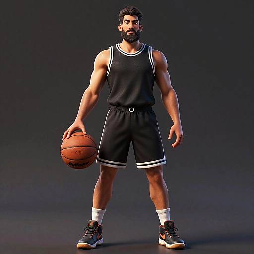 Realistic Ultra High-Res Male Basketball Illustration