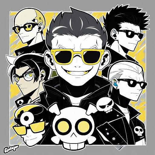 Illustration of Guzma (pokemon), pokemon in the style of Gunp