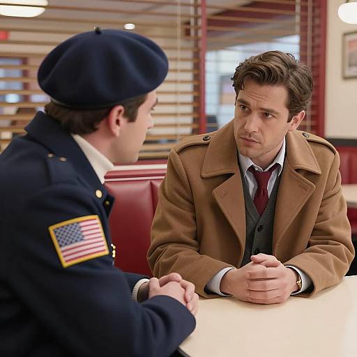 Two Men in a Restaurant Setting