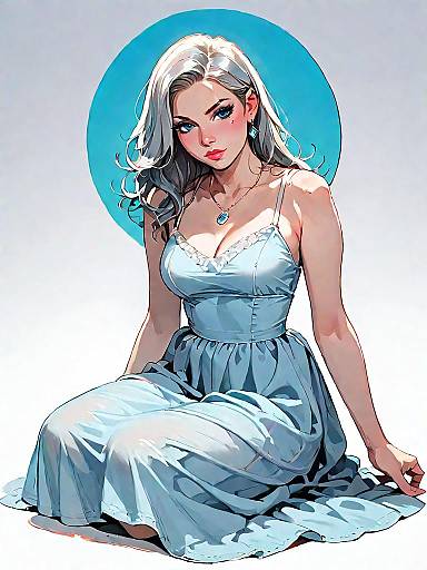 Woman in Light Blue Denim Mini Dress