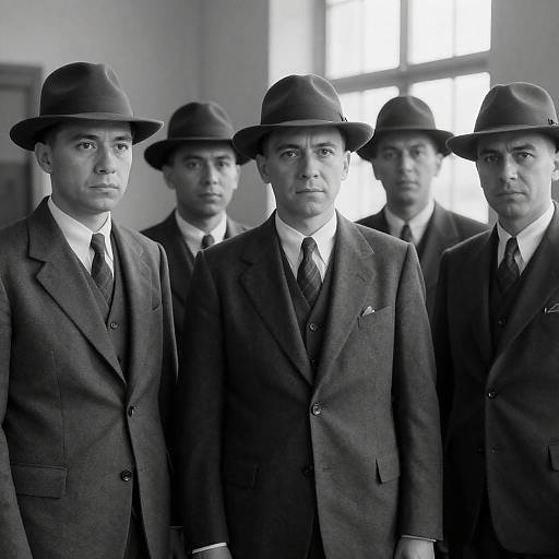 1930s Men in Suits Black-and-White Photograph