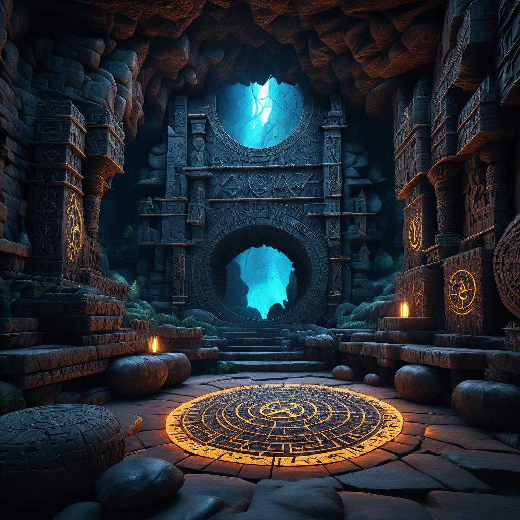 Mysterious Cave of Ancient Runes