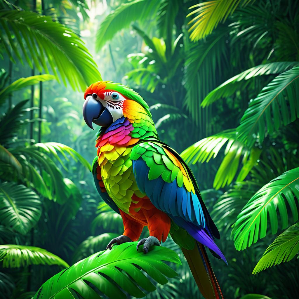 Vibrant Parrot in Tropical Paradise