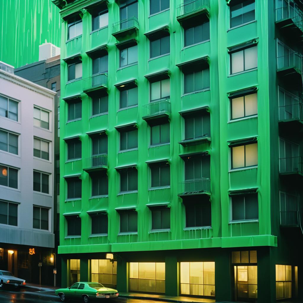 Retro San Francisco Covered in Green Slime