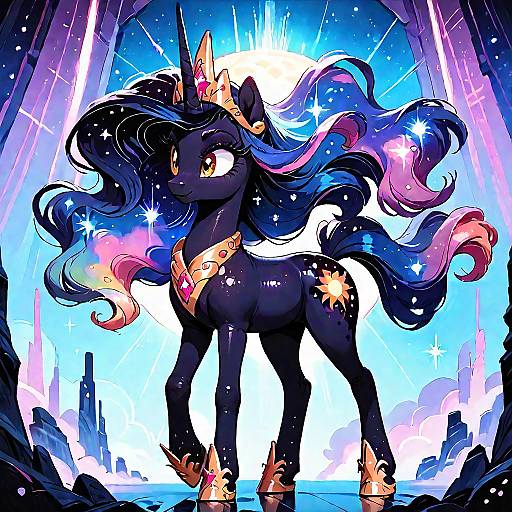 Cosmic Goddess with Ethereal Pony Elements