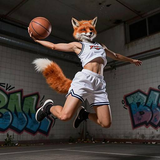 Dynamic Nighttime Sports Portrait of Fox