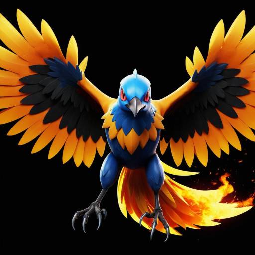 Mythical Phoenix Bird in Fiery Focus