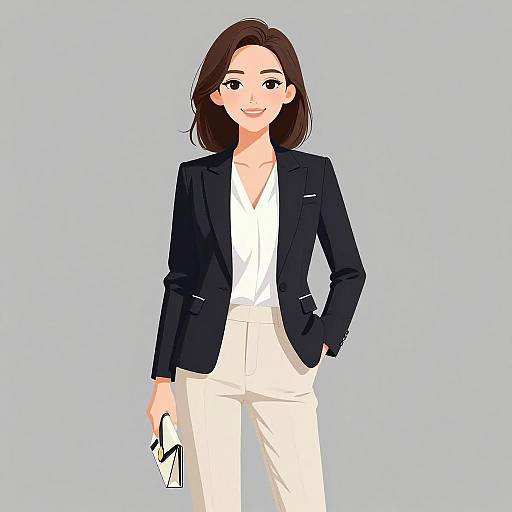 Elegant Woman in Classic Ensemble