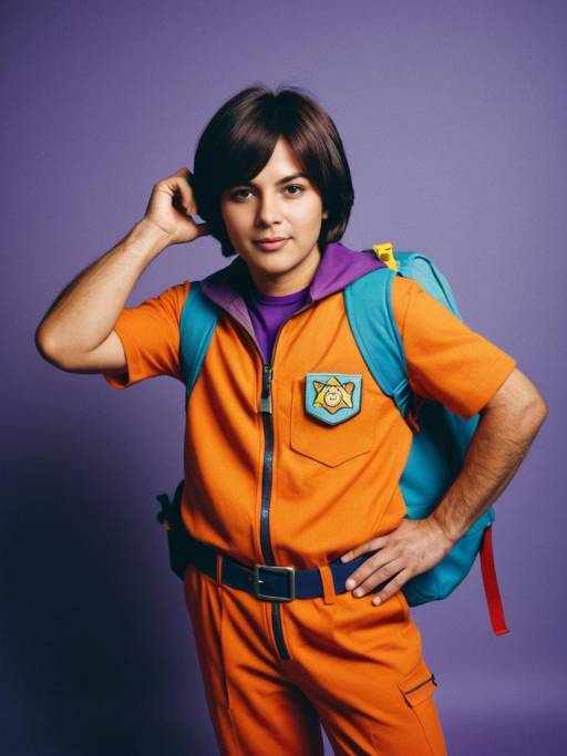 Realistic Portrait of Man in Dora Costume