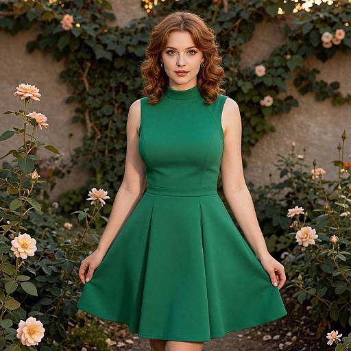 Elegant Woman in Vintage Garden