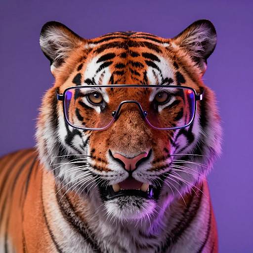 Tiger Wearing Futuristic Glasses