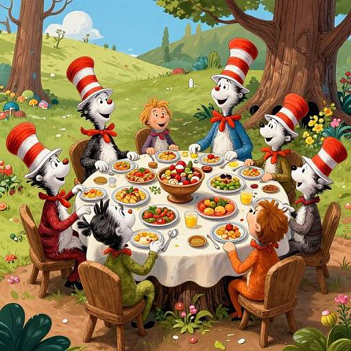 Whimsical Feast in Surreal Seuss World