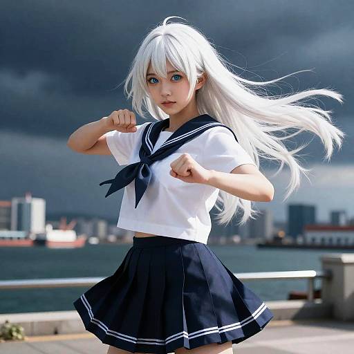 High-Detail Schoolgirl Combat Scene