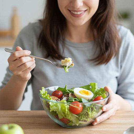 Woman Enjoying Healthy Salad