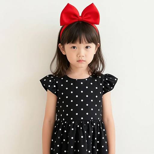 Young Girl in Polka Dot Dress