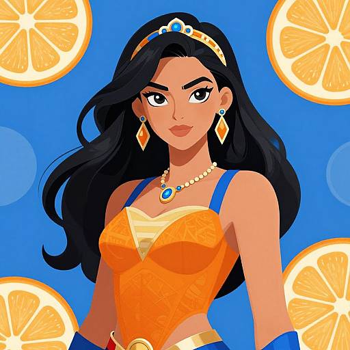 Vibrant Female Superhero Illustration