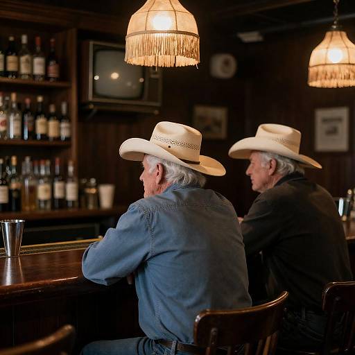 Cozy Bar Scene with Elderly Patrons