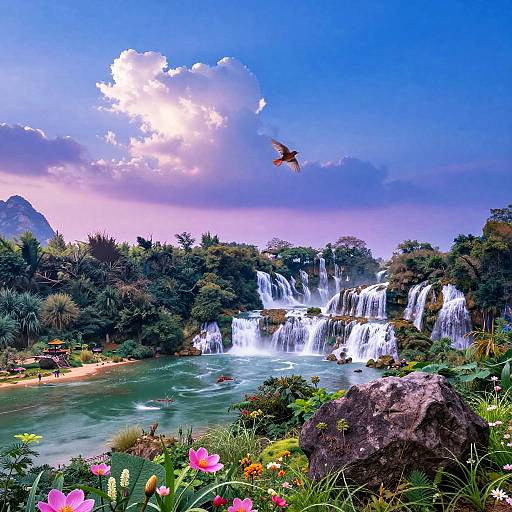 Guilin Shuimo Seaside Purple Sunset Panorama