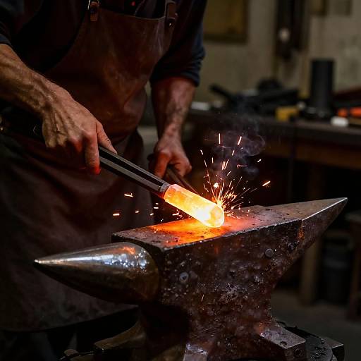 Master Blacksmith Forging Molten Crystal