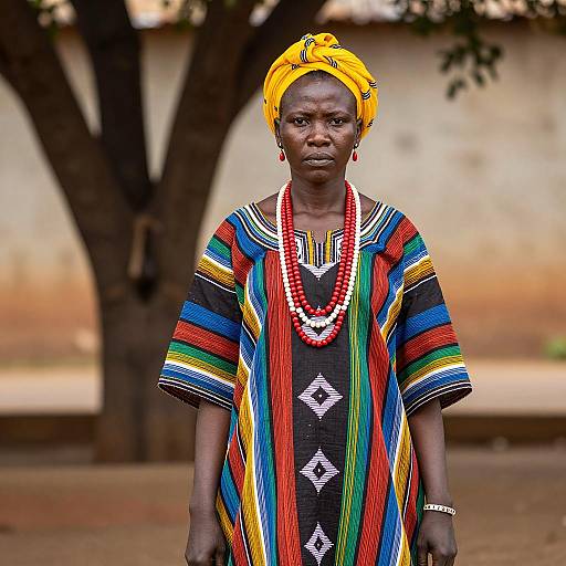 African Woman in Traditional Zulu Attire