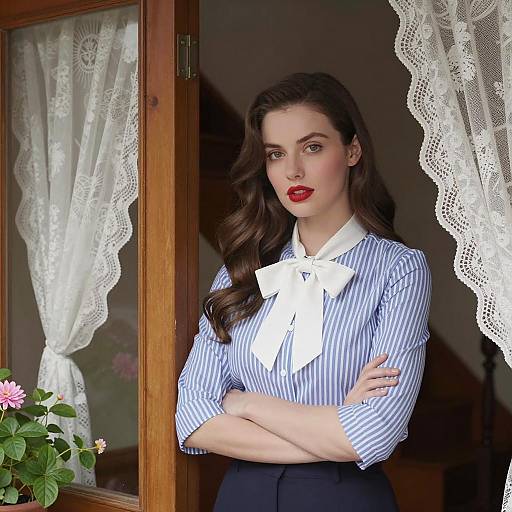 Vintage Style Woman in Ornate Setting