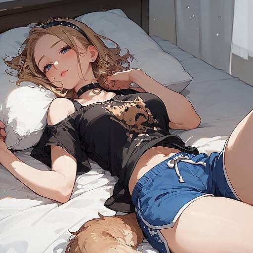 Korone Casual Lying on Bed