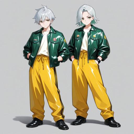 Twin Brothers in Stylish Outfits