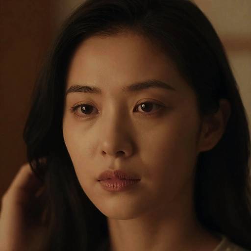 Close-up Portrait of Woman with Dark Hair