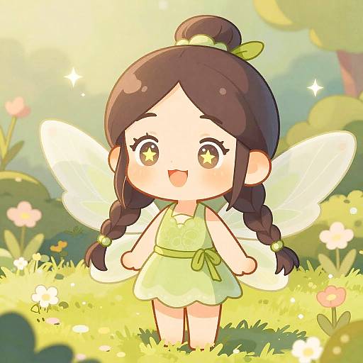 Chibi Garden Fairy with Dreamy Smile