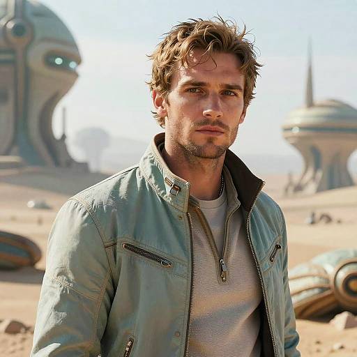 Portrait of a Time Traveler in Alien Desert