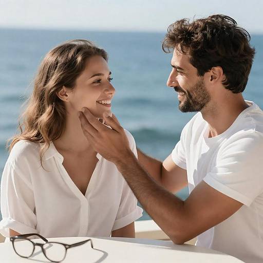 Joyful Couple by the Sea
