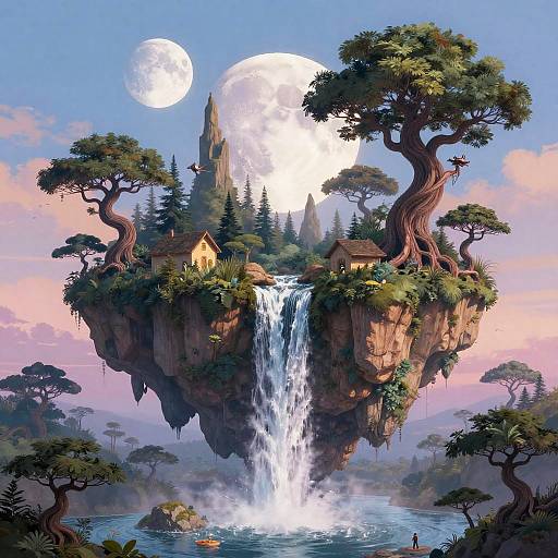 Surreal Floating Islands Dreamscape
