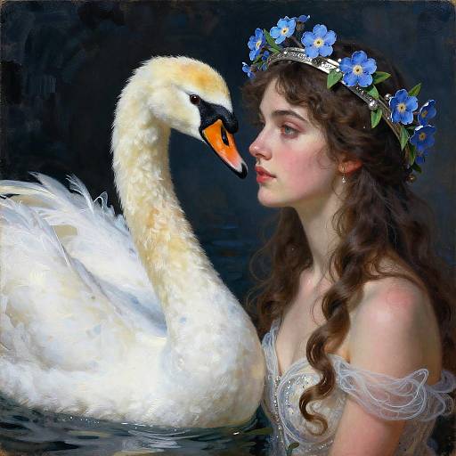 Elegant Woman and Swan Album Art