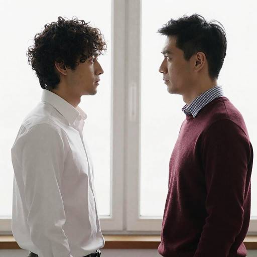 Intense Standoff Between Two Men Indoors