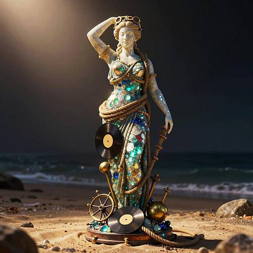 Vinyl Siren: Nautical Record Statue