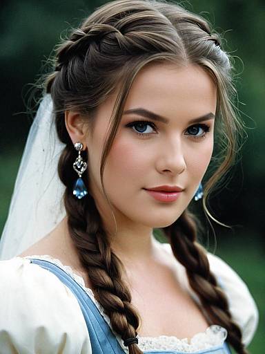 Realistic Princess Bride in Braided Dress