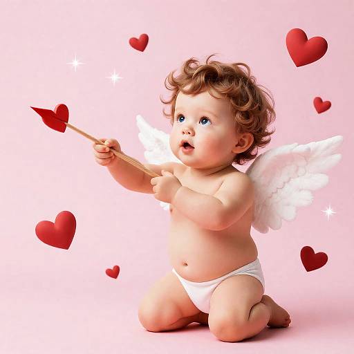 Whimsical Cupid Valentine’s Scene