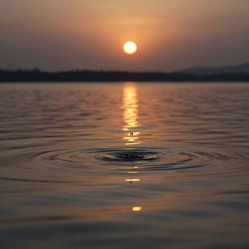 Twilight Lake Droplet and Ripples