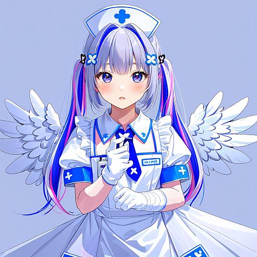 Illustration of Amane kanata (nurse), hololive in the style of Ment