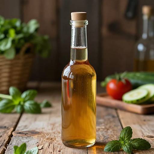 Rustic Kitchen Vinegar Bottle Scene
