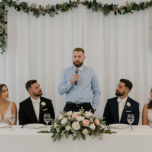 Bearded Best Man Toast at Floral Reception