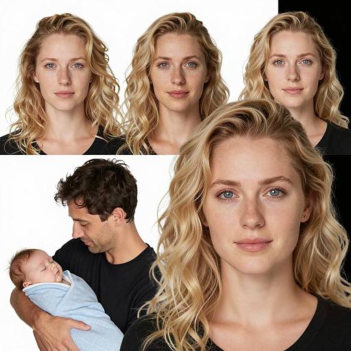 Portrait of a Smiling Woman with Family