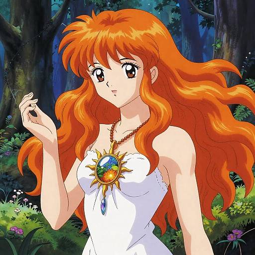 Fiery Nymph with Sunstone Pendant