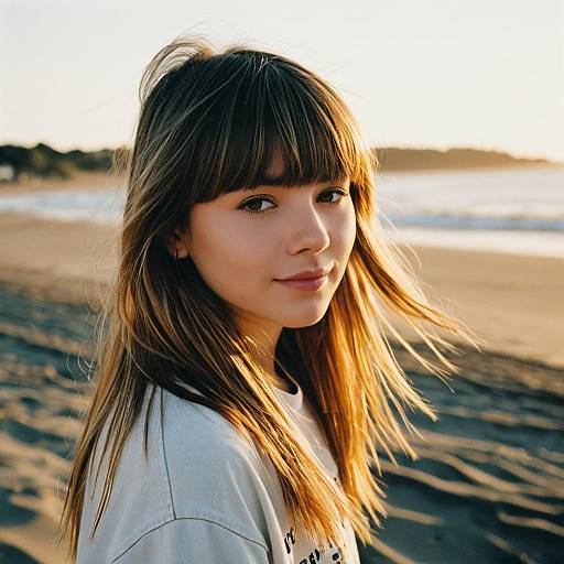 Teen Girl Side Fringe Beach Editorial