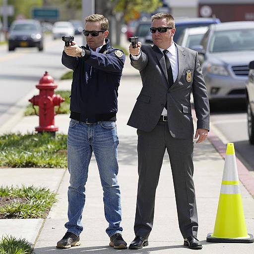 Dramatic Standoff on a Sidewalk