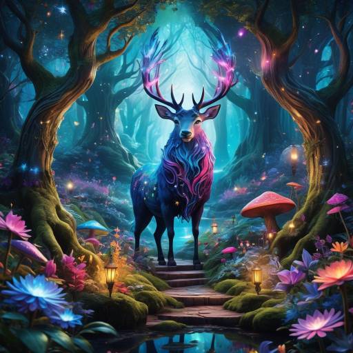 Enchanted Forest with Mythical Creatures