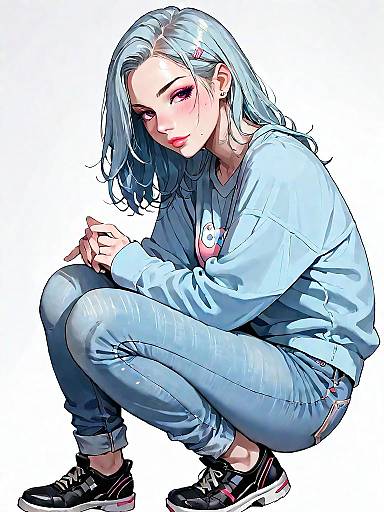 Stylish Woman in Casual Streetwear