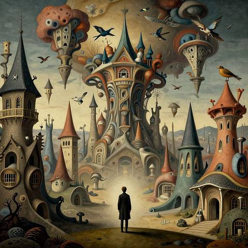 Surreal Landscape with Twisted Structures